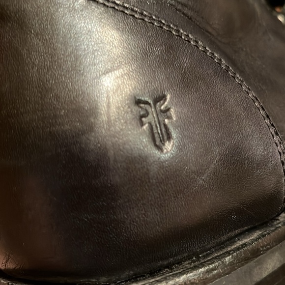 Frye size men 8.5 women’s size 10 cap toe lace zip black leather ankle boots - Picture 5 of 13